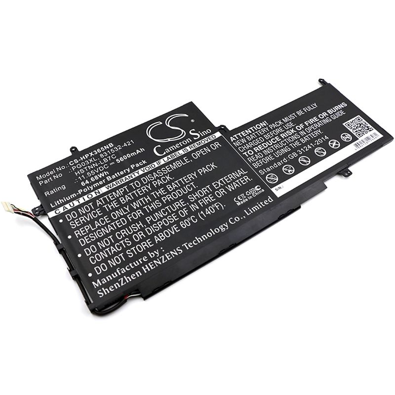 Li-polymer Battery Fits Hp, Spectre X360 15, Spectre X360 15 Ap011dx, Spectre X360 15 Ap011dx Convertible 11.55v, 5600mah Notebook & Laptop Cameron Sino Technology Limited