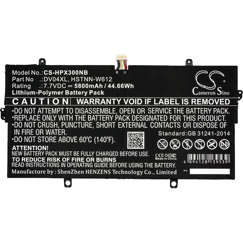 Li-Polymer Battery fits Hp, 1bh17ea, 1bh18ea, 1bq72lt 7.7V, 5800mAh Notebook & Laptop Cameron Sino Technology Limited