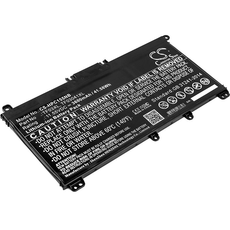 Li-ion Battery fits Hp, pavilion 14-bf, pavilion 14-bf040wm, pavilion 14-bk 11.55V, 3600mAh Notebook & Laptop Cameron Sino Technology Limited