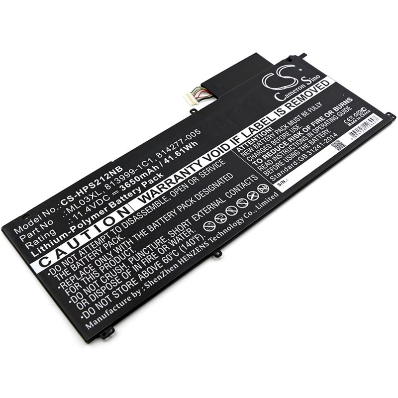 Li-polymer Battery Fits Hp, Spectre X2 12", Spectre X2 12-a001dx, Spectre X2 Detachable 12 11.4v, 3650mah Notebook & Laptop Cameron Sino Technology Limited