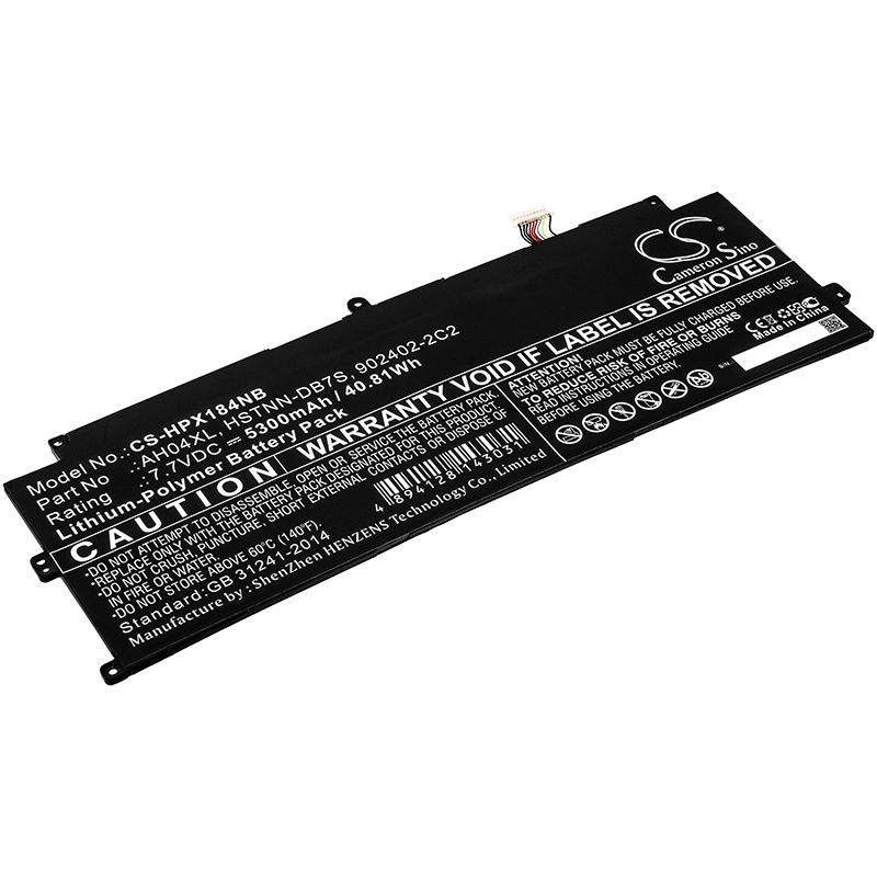 Li-Polymer Battery fits Hp, spectre X2 12 Detachable Pc, spectre X2 Detachable, spectre X2 Detachable 12t 7.7V, 5300mAh Notebook & Laptop Cameron Sino Technology Limited