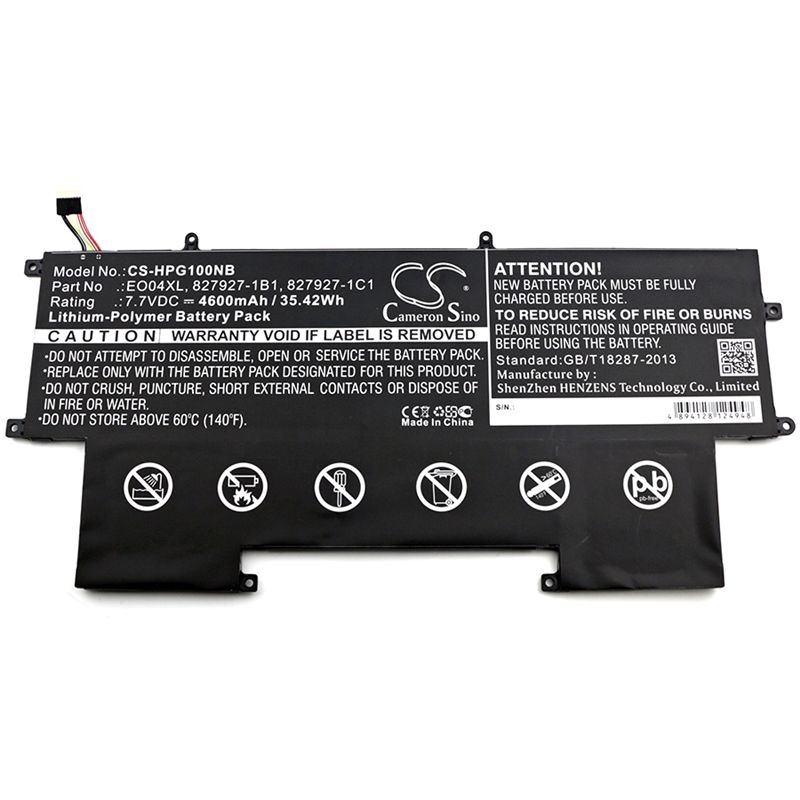 Li-Polymer Battery fits Hp, elitebook Folio G1, elitebook Folio G1 Subnotebook 7.7V, 4600mAh Notebook & Laptop Cameron Sino Technology Limited