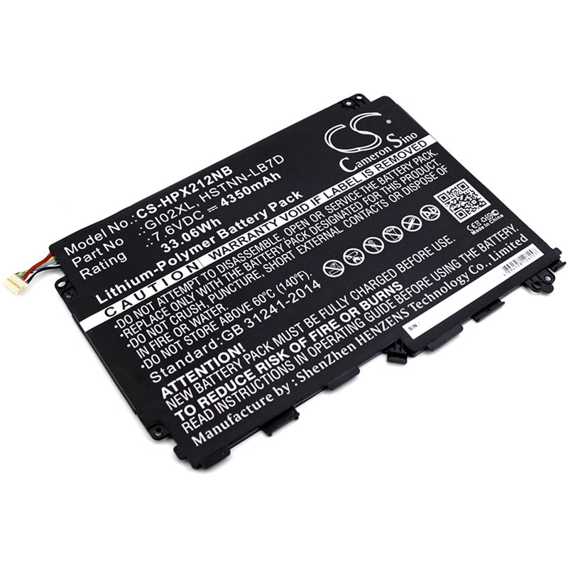 Li-Polymer Battery fits Hp, pavilion X2 - 12-b096ms, pavilion X2 12, pavilion X2 12-b000 7.6V, 4350mAh Notebook & Laptop Cameron Sino Technology Limited