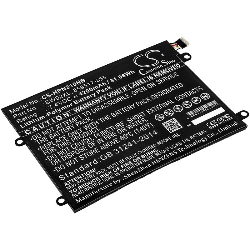 Li-Polymer Battery fits Hp, 10-p018wm, notebook X2, notebook X2 10-p010ca 7.4V, 4200mAh Notebook & Laptop Cameron Sino Technology Limited