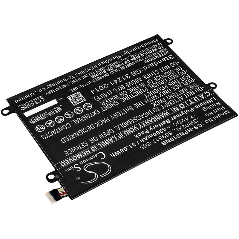 Li-Polymer Battery fits Hp, 10-p018wm, notebook X2, notebook X2 10-p010ca 7.4V, 4200mAh Notebook & Laptop Cameron Sino Technology Limited