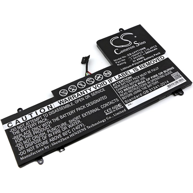 Li-Polymer Battery fits Lenovo, yoga 710 15", yoga 710-15isk, yoga 710-15isk 80u0yoga 7.64V, 6800mAh Notebook & Laptop Cameron Sino Technology Limited