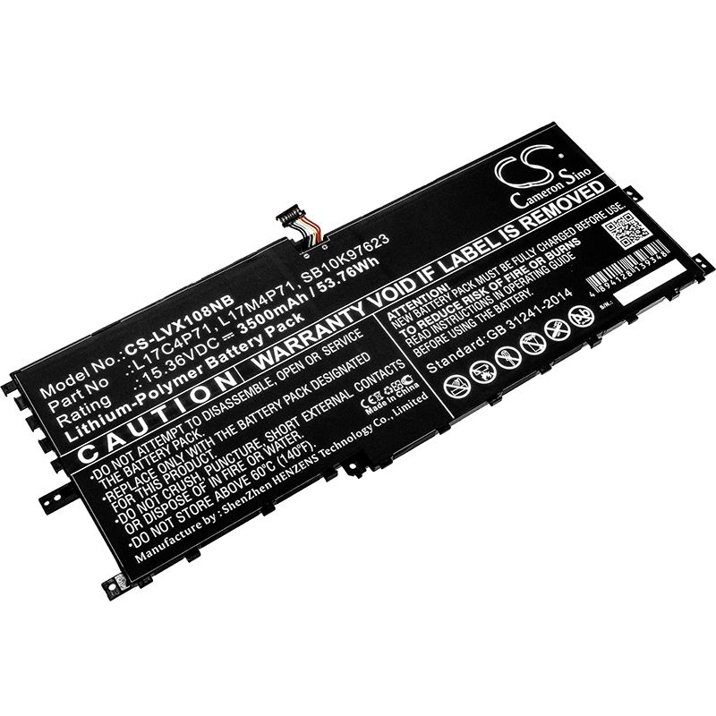 Li-Polymer Battery fits Lenovo, thinkpad X1 Yoga 2018 15.36V, 3500mAh Notebook & Laptop Cameron Sino Technology Limited
