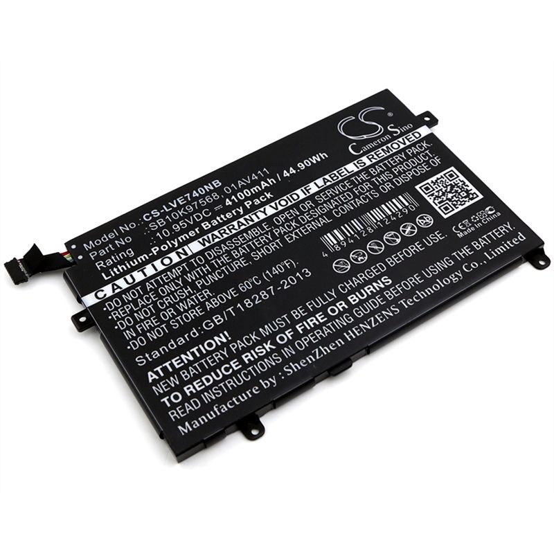 Li-Polymer Battery fits Lenovo, thinkpad E470, thinkpad E470c, thinkpad E475 10.95V, 4100mAh Notebook & Laptop Cameron Sino Technology Limited