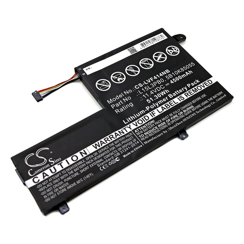 Li-Polymer Battery fits Lenovo, 80sa0002us, flex 4 1470, flex 4 1480 11.4V, 4500mAh Notebook & Laptop Cameron Sino Technology Limited