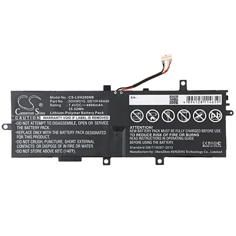 Li-polymer Battery Fits Lenovo, Thinkpad Helix 2 7.4v, 4800mah Notebook & Laptop Cameron Sino Technology Limited