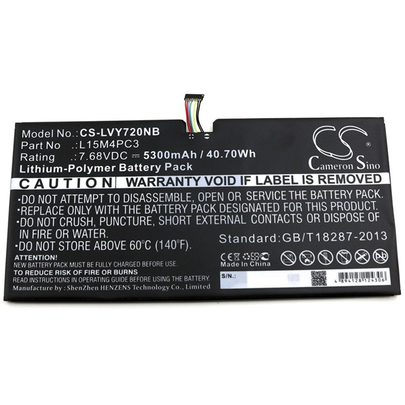 Li-polymer Battery Fits Lenovo, Ideapad Miix 720, Miix 5 Pro 7.68v, 5300mah Notebook & Laptop Cameron Sino Technology Limited
