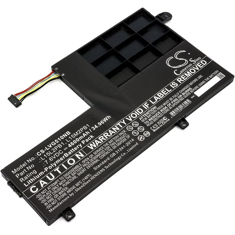 Li-Polymer Battery fits Lenovo, yoga 510, yoga 510-14ast, yoga 510-14ikb 7.6V, 4600mAh Notebook & Laptop Cameron Sino Technology Limited
