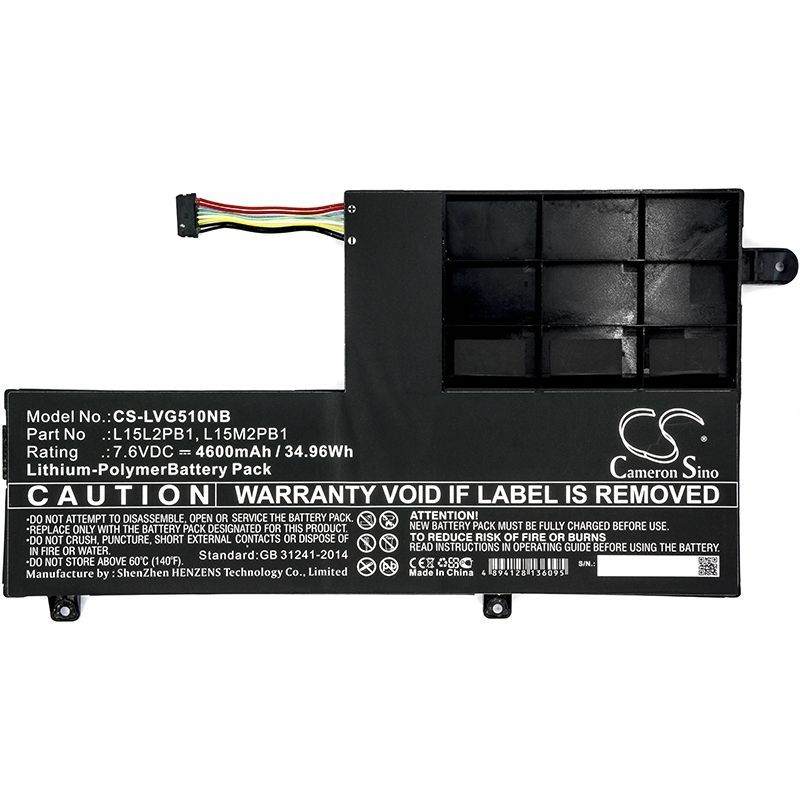 Li-Polymer Battery fits Lenovo, yoga 510, yoga 510-14ast, yoga 510-14ikb 7.6V, 4600mAh Notebook & Laptop Cameron Sino Technology Limited