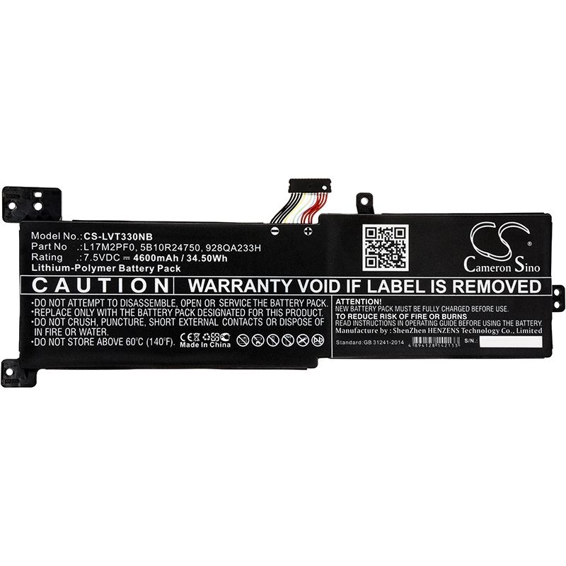 Li-polymer Battery Fits Lenovo, Ideapad 330, Ideapad 330-15arr, Ideapad 330g 7.5v, 4600mah Notebook & Laptop Cameron Sino Technology Limited