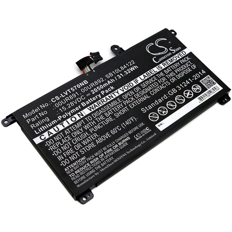 Li-polymer Battery Fits Lenovo, T570, Thinkpad T570, Thinkpad T570 20h9003acd 15.28v, 2050mah Notebook & Laptop Cameron Sino Technology Limited