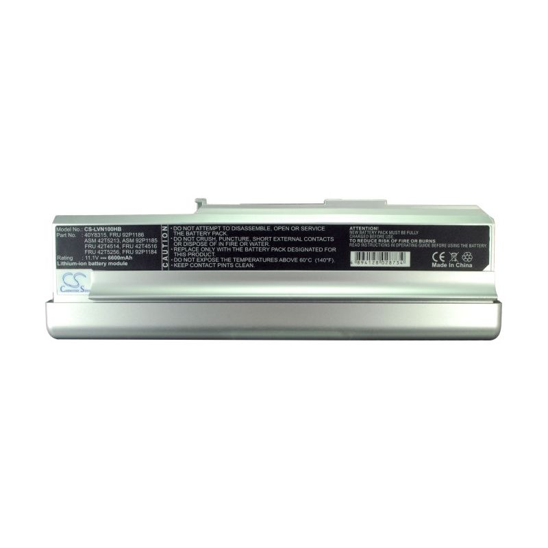 Li-ion Battery fits Lenovo, 3000 C200, 3000 C200 8922, 3000 N100 10.8V, 6600mAh Notebook & Laptop Cameron Sino Technology Limited