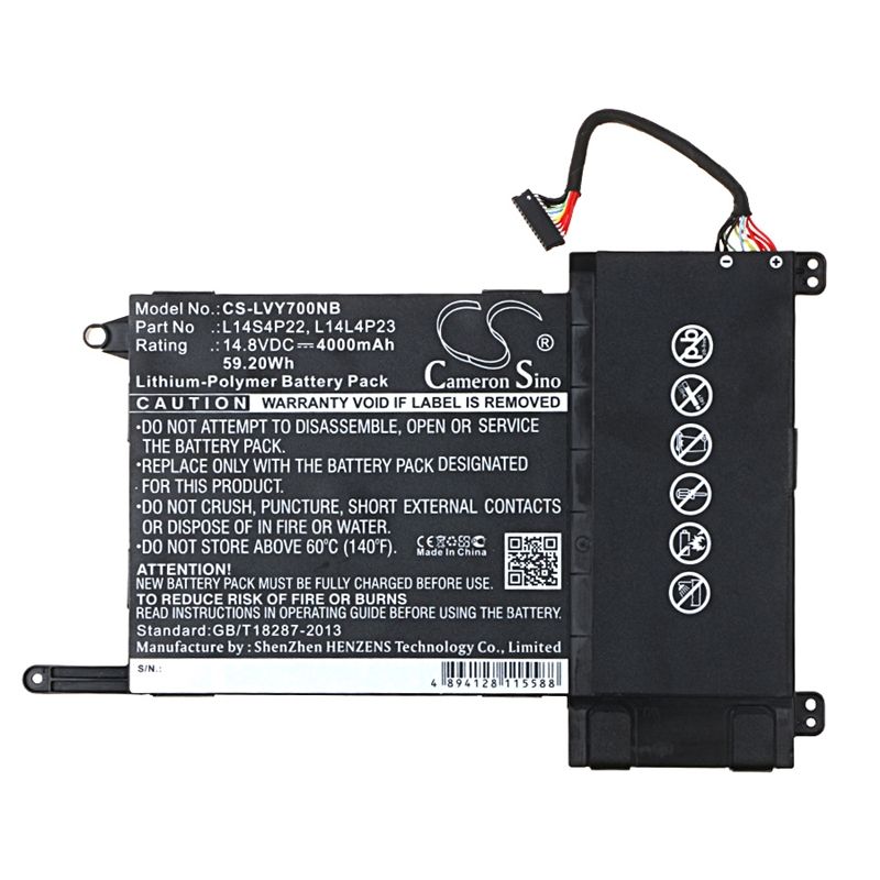 Li-Polymer Battery fits Lenovo, eraser Y700, eraser Y700 Touch, ideapad Y700 14.8V, 4000mAh Notebook & Laptop Cameron Sino Technology Limited