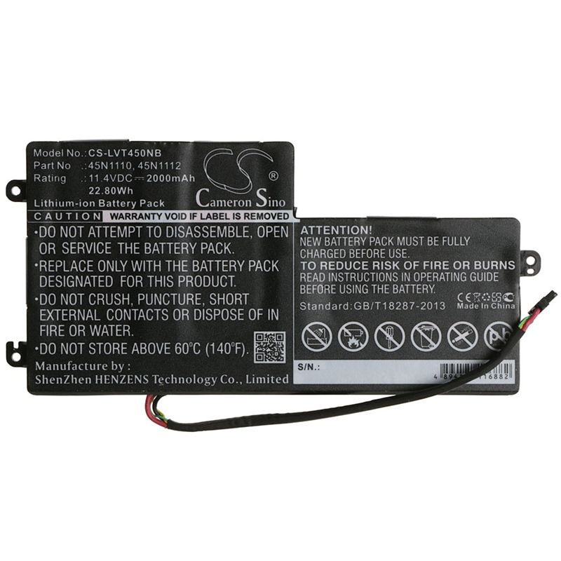Li-ion Battery Fits Lenovo, Thinkpad K2450, Thinkpad T440, Thinkpad T450 11.4v, 2000mah Notebook & Laptop Cameron Sino Technology Limited