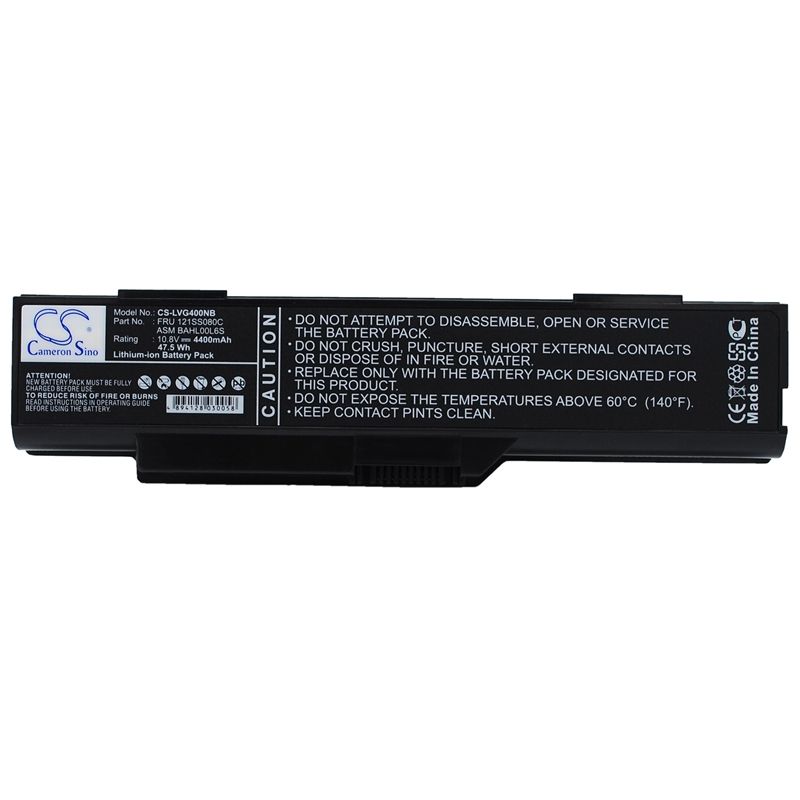 Li-ion Battery fits Lenovo, 3000 G400, 3000 G400 14001, 3000 G400 2048 10.8V, 4400mAh Notebook & Laptop Cameron Sino Technology Limited