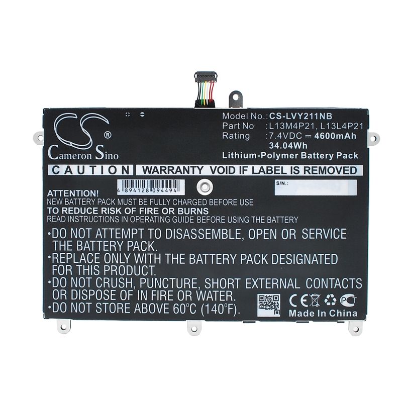 Li-polymer Battery Fits Lenovo, Yoga 2 11, Yoga 2 11 11.6", Yoga 2 11-59417913 7.4v, 4600mah Notebook & Laptop Cameron Sino Technology Limited