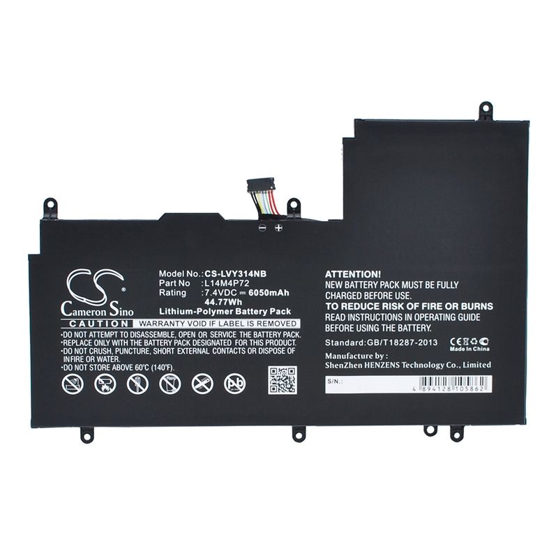 Li-Polymer Battery fits Lenovo, yoga 3 14 7.4V, 6050mAh Notebook & Laptop Cameron Sino Technology Limited