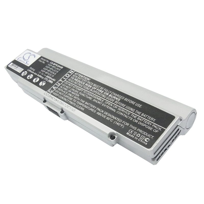 Li-ion Battery fits Sony, vaio Vgn-c140g/b, vaio Vgn-c150p/b, vaio Vgn-c190 11.1V, 6600mAh Notebook & Laptop Cameron Sino Technology Limited