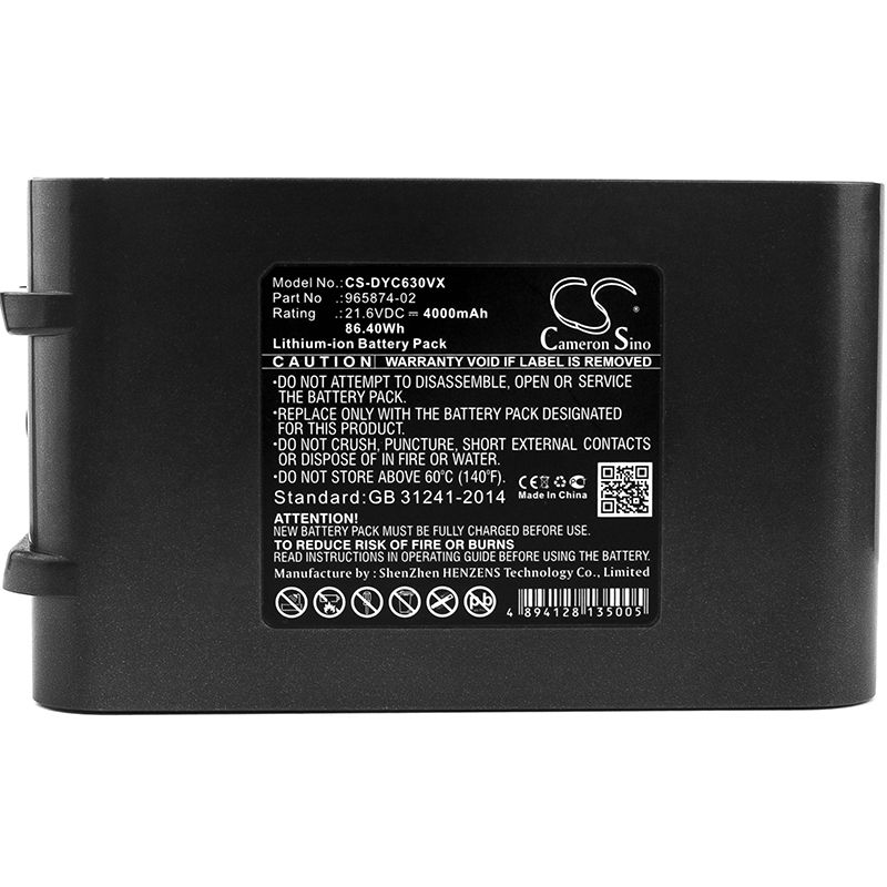 4000mah Li-ion Battery Fits Dyson, Absolute, Dc58, Dc61 21.6v Vacuum Cameron Sino Technology Limited