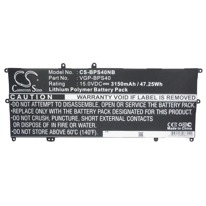 Li-polymer Battery Fits Sony, Svf14n16cw, Svf14n26cw, Svf15n13cw 15.0v, 3150mah Notebook & Laptop Cameron Sino Technology Limited
