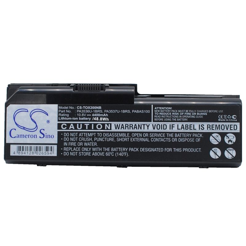 Li-ion Battery fits Toshiba, equium P200, equium P200-178, equium P200-1ed 10.8V, 4400mAh Notebook & Laptop Cameron Sino Technology Limited