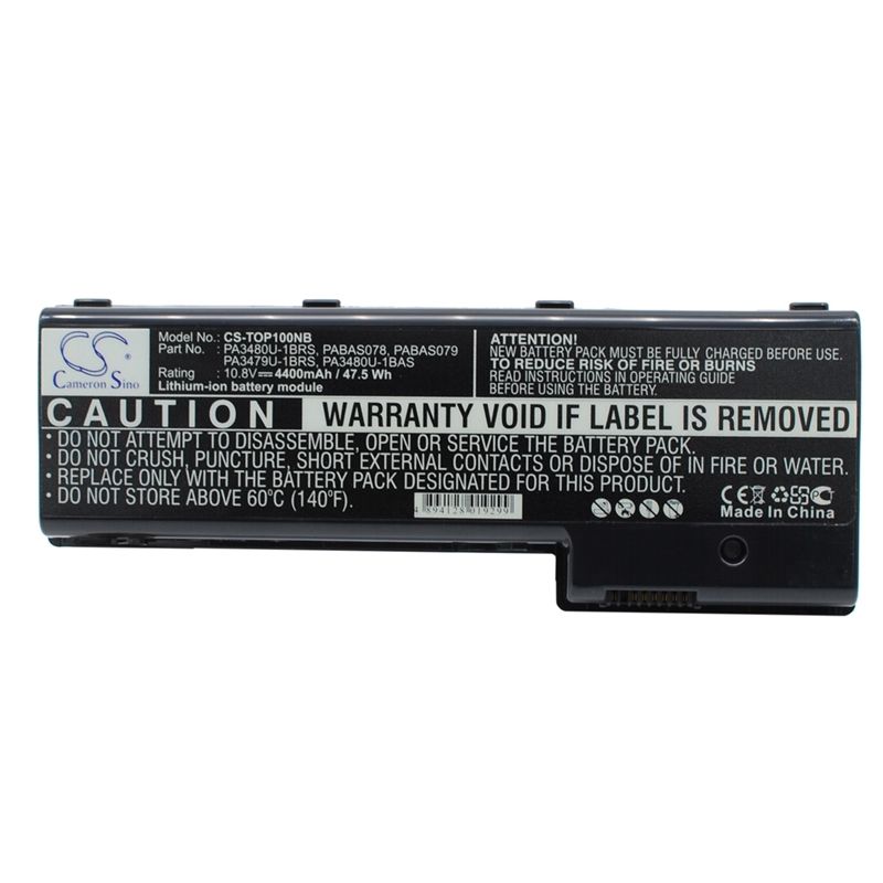 Li-ion Battery fits Toshiba, satellite P100 Series, satellite P100-102, satellite P100-103 10.8V, 4400mAh Notebook & Laptop Cameron Sino Technology Limited