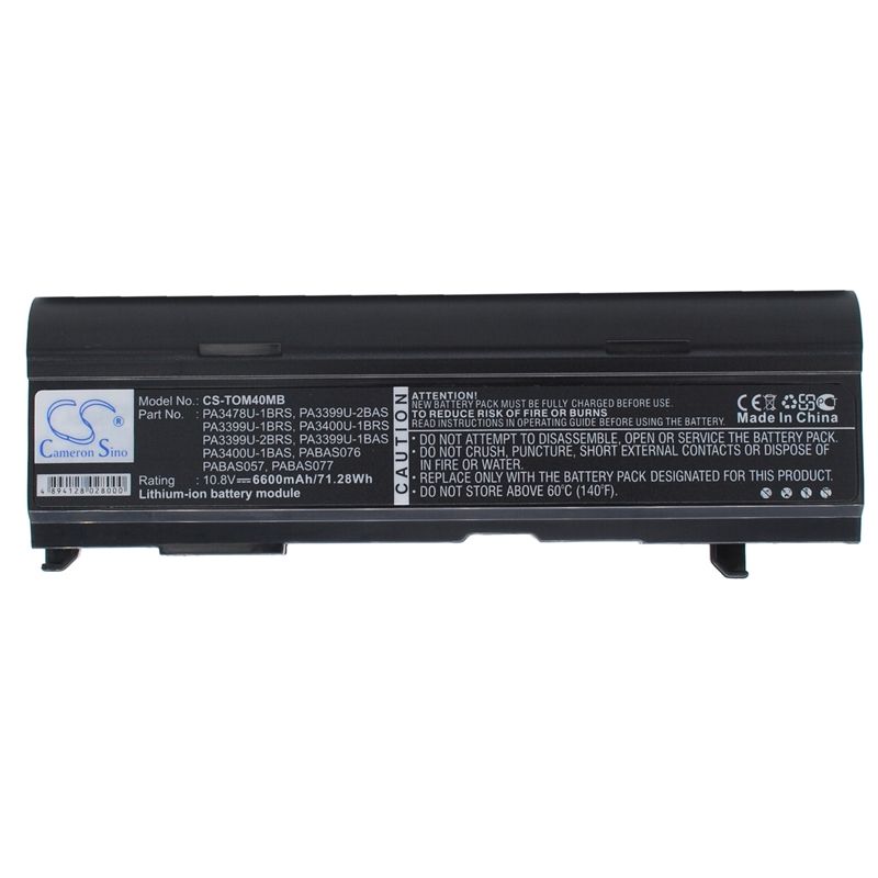 Li-ion Battery fits Toshiba, dynabook Cx/45a, dynabook Cx/47a, dynabook Cx/855ls 10.8V, 6600mAh Notebook & Laptop Cameron Sino Technology Limited