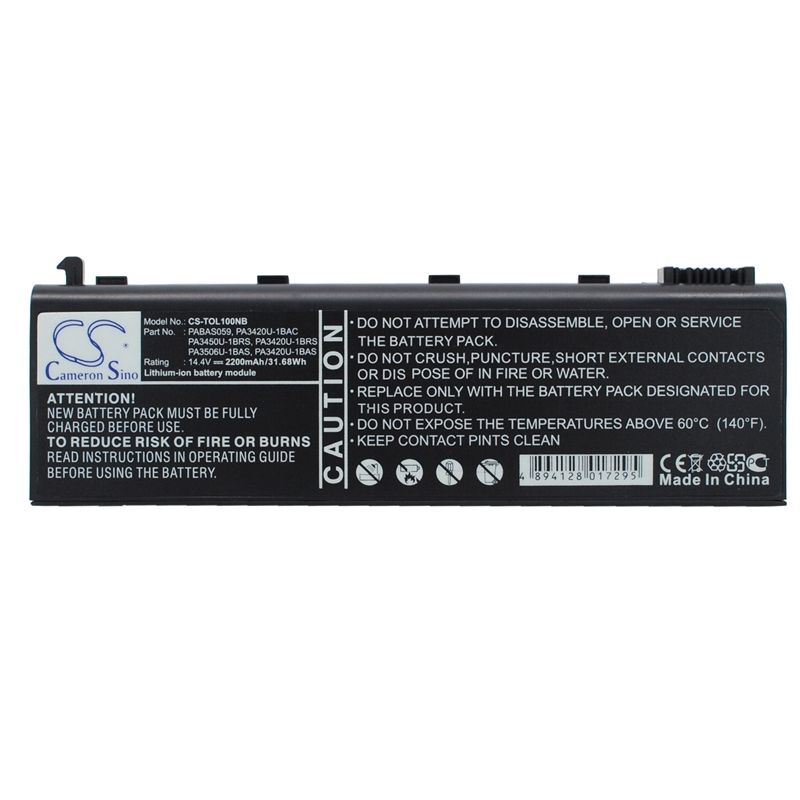Li-ion Battery fits Toshiba, equium L100-186, equium L20-197, equium L20-198 14.4V, 2200mAh Notebook & Laptop Cameron Sino Technology Limited
