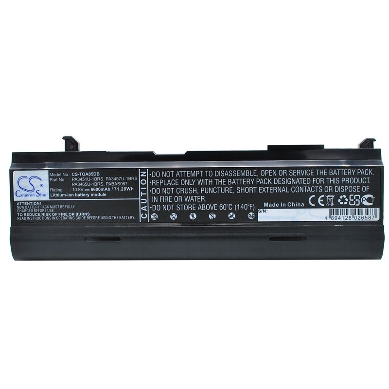 Li-ion Battery fits Toshiba, dynabook Ax/ 55a, dynabook Tw/ 750ls, equium A110-233 10.8V, 6600mAh Notebook & Laptop Cameron Sino Technology Limited