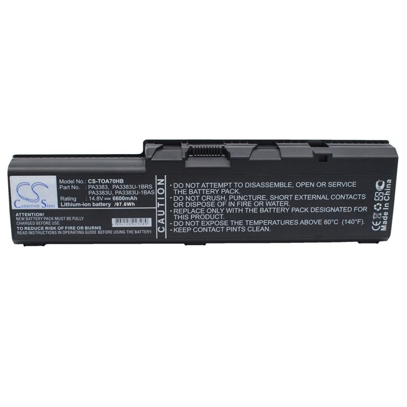 Li-ion Battery Fits Toshiba, Satellite A70, Satellite A70-s2362, Satellite A70-s249 14.8v, 6600mah Notebook & Laptop Cameron Sino Technology Limited