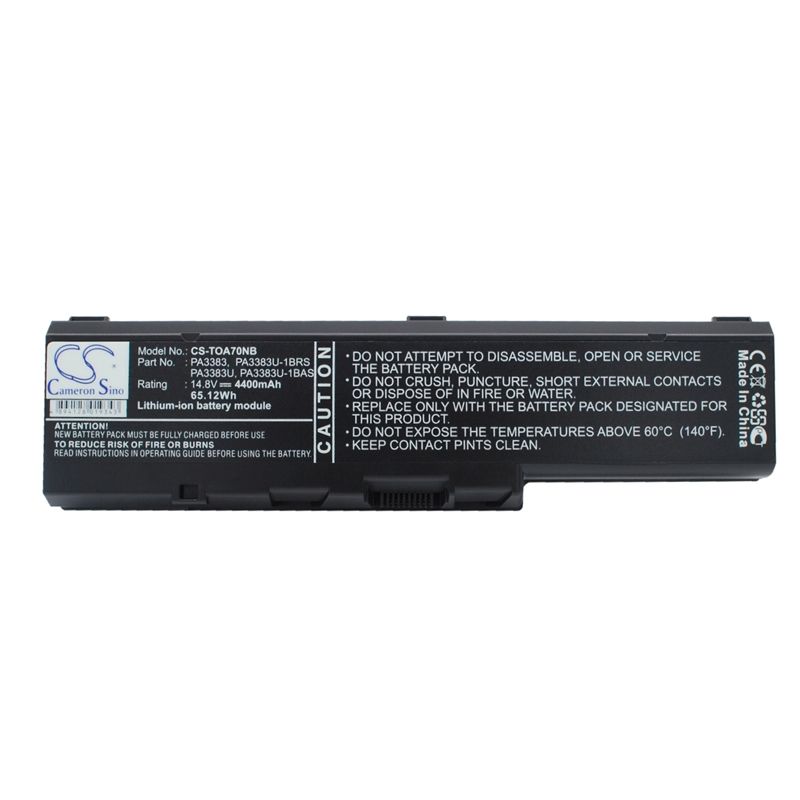 Li-ion Battery fits Toshiba, satellite A70, satellite A70-s2362, satellite A70-s249 14.8V, 4400mAh Notebook & Laptop Cameron Sino Technology Limited