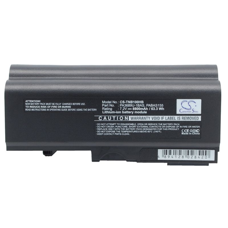 Li-ion Battery fits Toshiba, nb100, nb100/h, nb100/hf 7.2V, 8800mAh Notebook & Laptop Cameron Sino Technology Limited