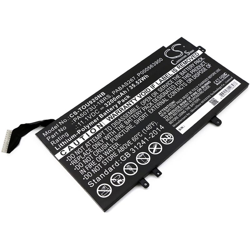 Li-Polymer Battery fits Toshiba, satellite U920t, satellite U925t 11.1V, 3200mAh Notebook & Laptop Cameron Sino Technology Limited
