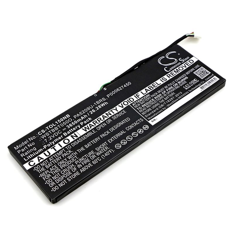 Li-Polymer Battery fits Toshiba, satellite L10t, satellite L10w, satellite L10w-b 7.2V, 3650mAh Notebook & Laptop Cameron Sino Technology Limited