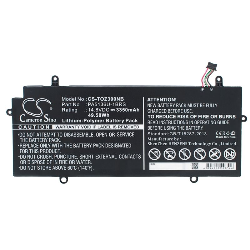 Li-Polymer Battery fits Toshiba, portege Z30, portege Z30 Ultrabook, portege Z30-002 14.8V, 3350mAh Notebook & Laptop Cameron Sino Technology Limited