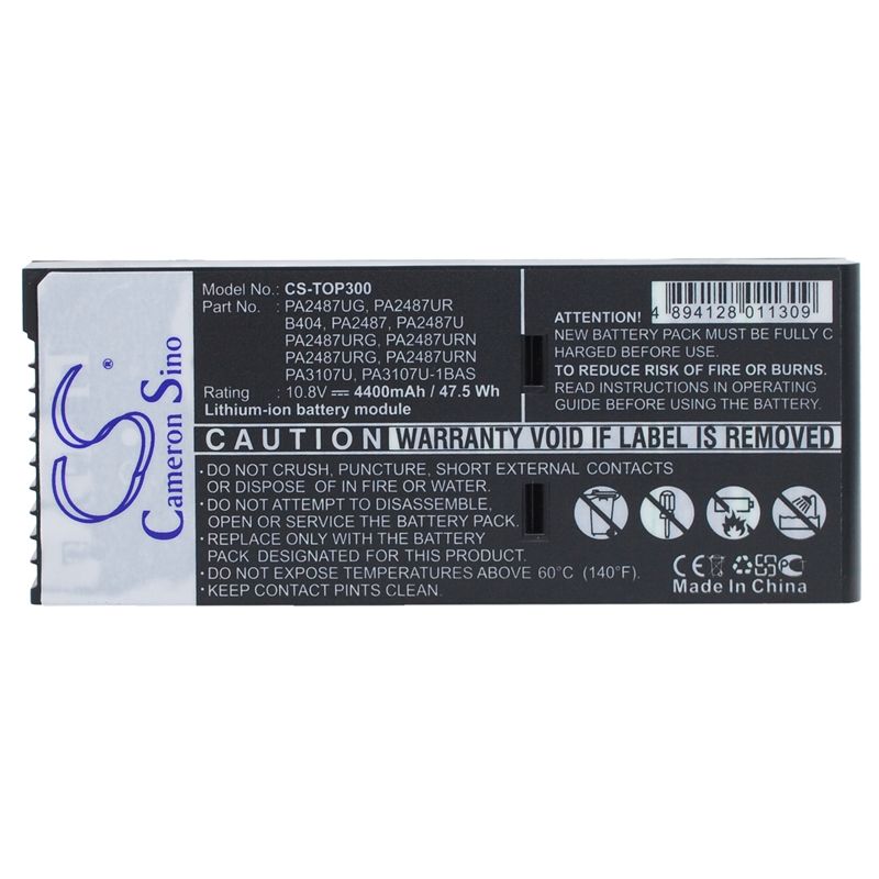Li-ion Battery Fits Toshiba, Dynabook Satellite 1800, Dynabook Satellite 1850, Dynabook Satellite 1860 10.8v, 4400mah Computer Cameron Sino Technology Limited