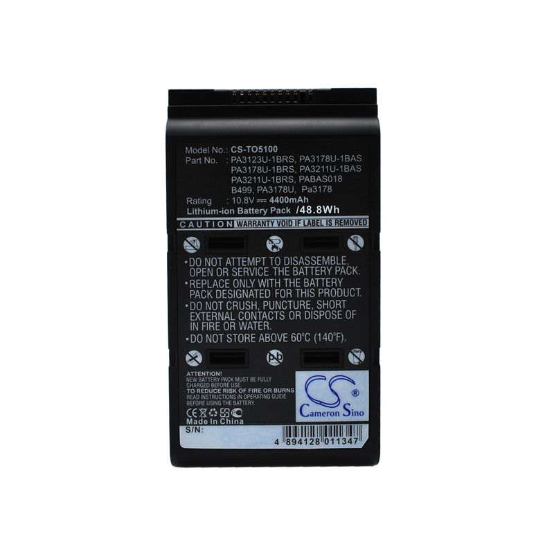 Li-ion Battery fits Toshiba, portege A100, satellite 5000, satellite 5005 10.8V, 4400mAh Notebook & Laptop Cameron Sino Technology Limited