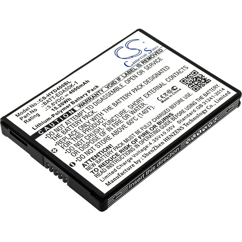 Li-Polymer Battery fits Honeywell, Eda50, Eda50hc, Scanpal Eda40 3.8V, 4000mAh Barcode Scanner Cameron Sino Technology Limited