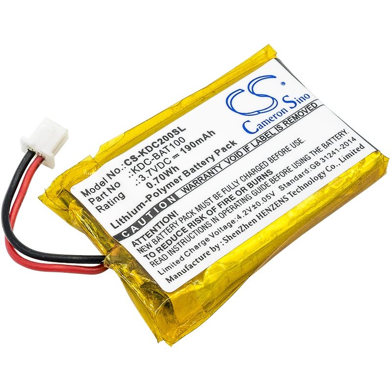Li-Polymer Battery fits Koamtac, Kdc-100, Kdc-200 3.7V, 190mAh Barcode Scanner Cameron Sino Technology Limited