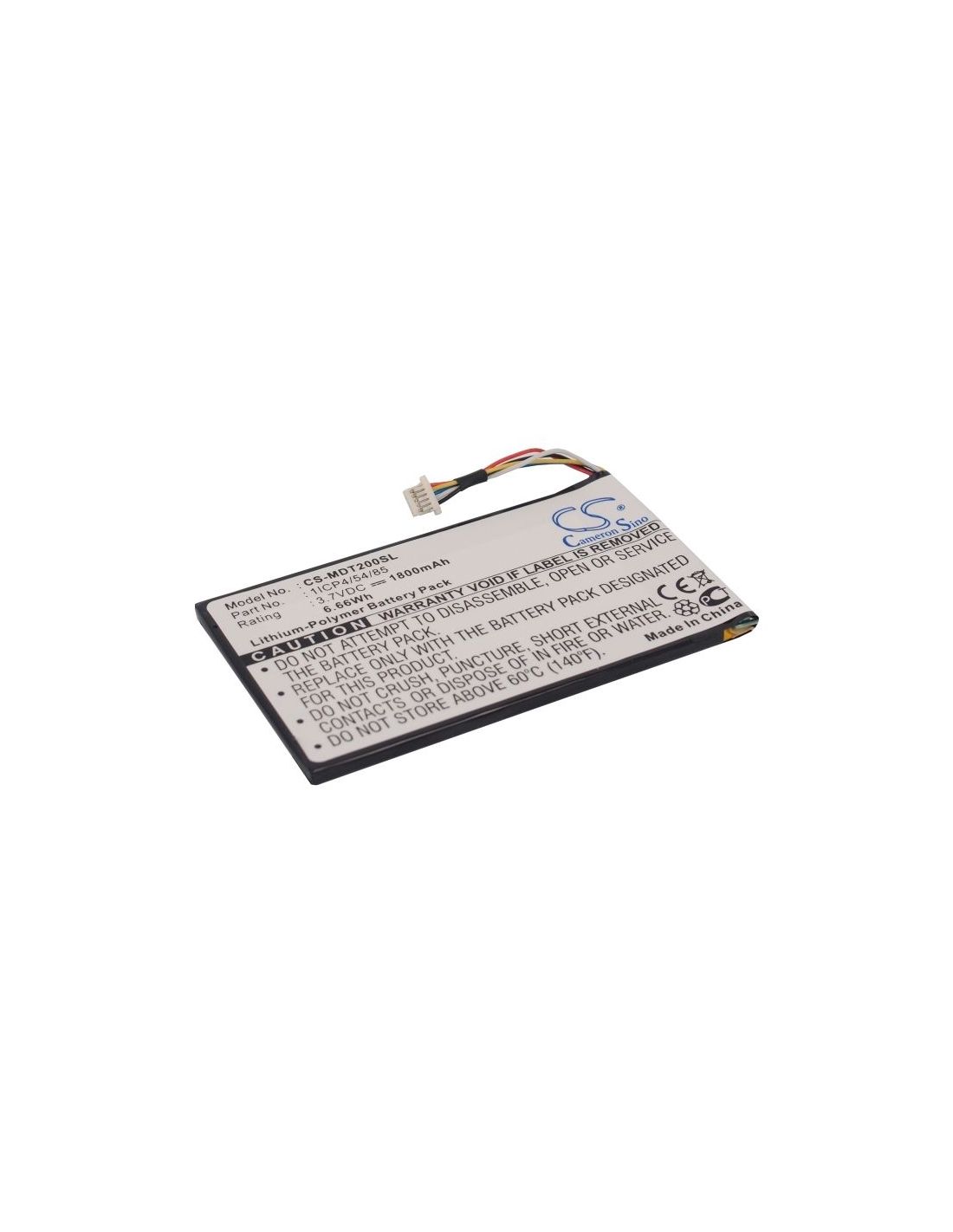 Li-Polymer Battery fits Ieimobile, Modat-200 3.7V, 1800mAh Barcode Scanner Cameron Sino Technology Limited