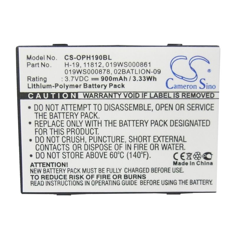 Li-ion Battery fits Opticon, H16, H-16, H-16a 3.7V, 900mAh Barcode Scanner Cameron Sino Technology Limited