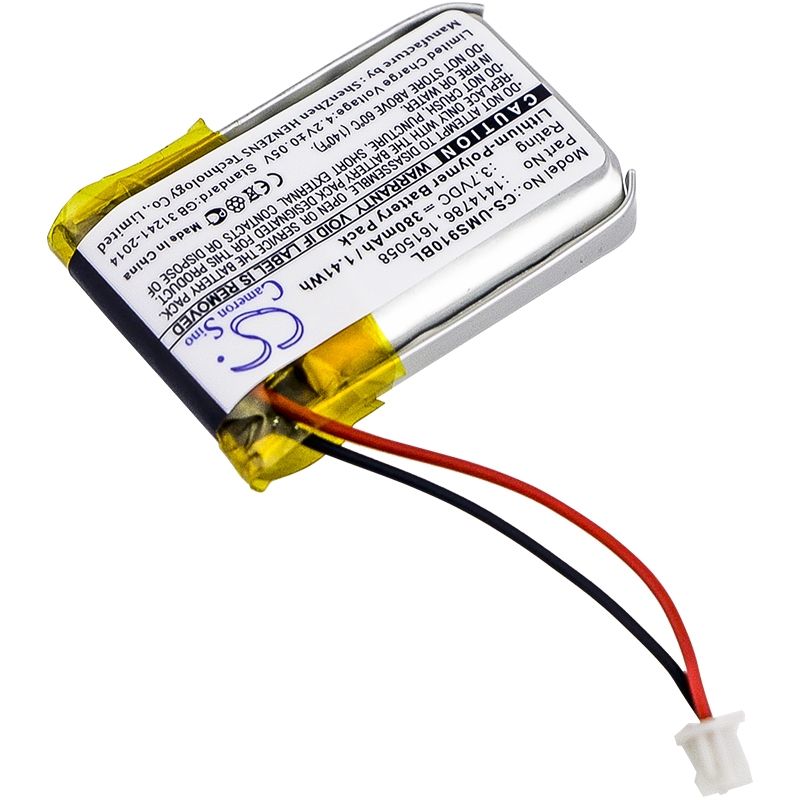 Li-Polymer Battery fits Unitech, Ms910, Ms910-cubb00-sg, Ms910-cubb00-tg 3.7V, 380mAh Barcode Scanner Cameron Sino Technology Limited
