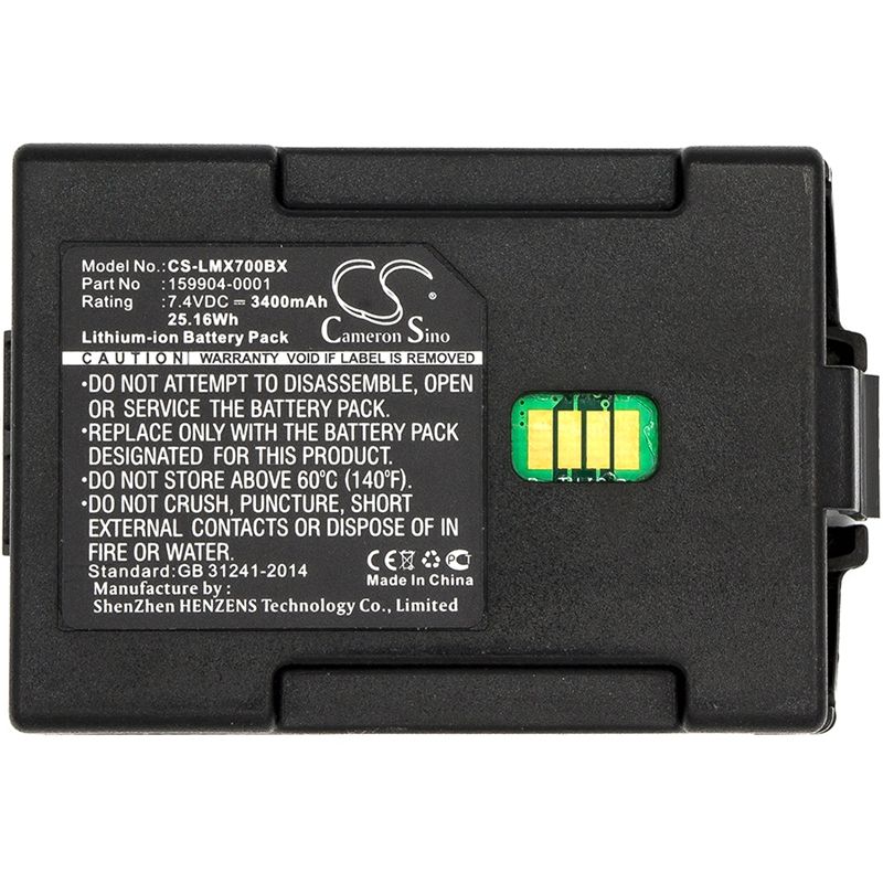 Li-ion Battery Fits Lxe, Mx7 7.4v, 3400mah Barcode Scanner Cameron Sino Technology Limited