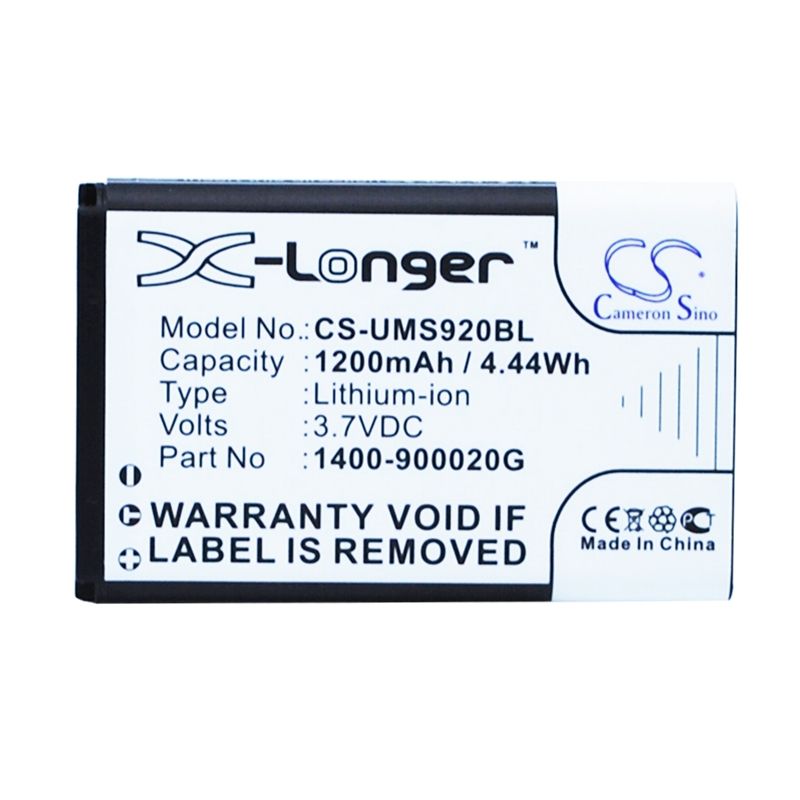 Li-ion Battery fits Unitech, Ms920 3.7V, 1200mAh Barcode Scanner Cameron Sino Technology Limited