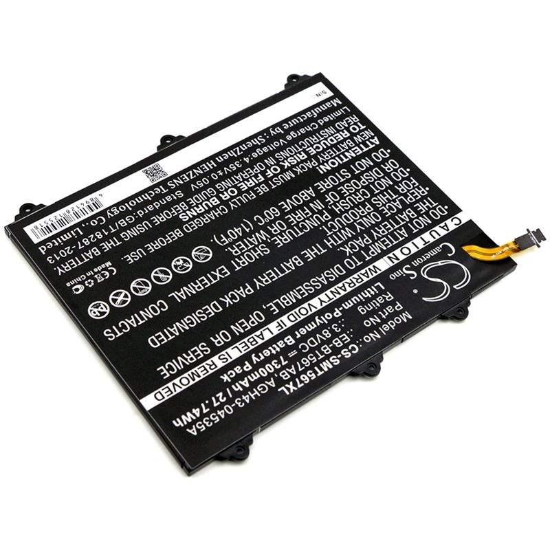 Li-polymer Battery Fits Samsung, Galaxy Tab E 9.6 Xlte, Sm-t560nu, Sm-t567 3.8v, 7300mah Tablet Cameron Sino Technology Limited
