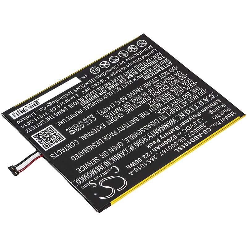 Li-polymer Battery Fits Amazon, Kindle Fire Hd 10.1, Kindle Fire Hd 10.1 7th, Sl056ze 3.8v, 6200mah Tablet Cameron Sino Technology Limited